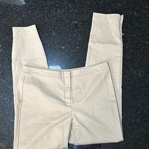 Sigrid Olsen Signature Ankle Pants Womens 4 Dark Tan Side Zip Stretch Tapered